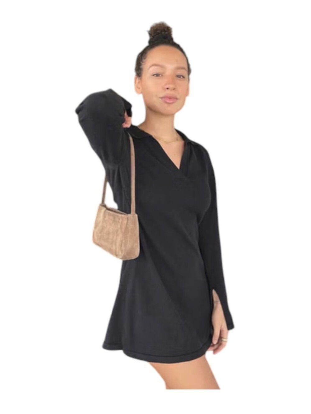 Djerf Avenue Getaway Dress Black Size XS NWT